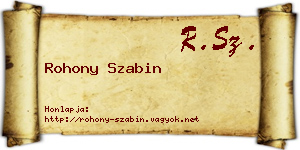 Rohony Szabin névjegykártya
